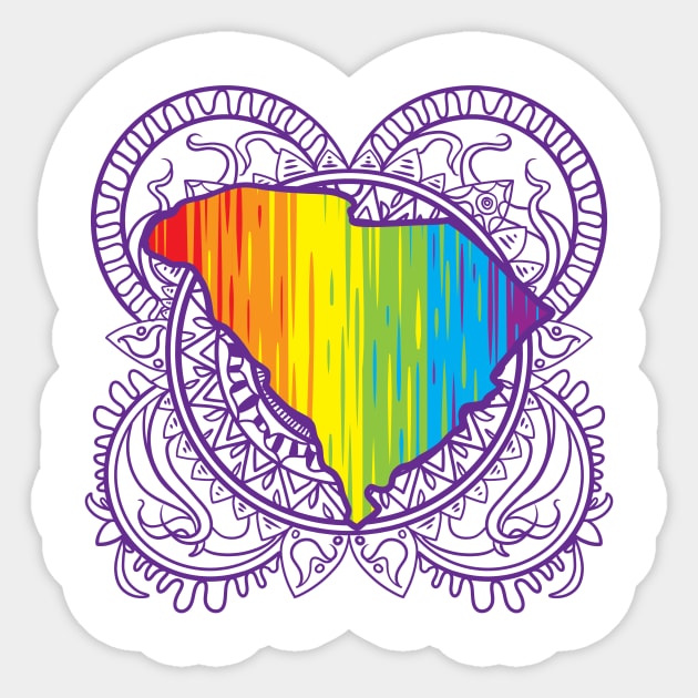 South Carolina Mandala Pride Sticker by Manfish Inc.